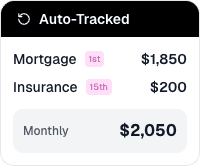 Auto-tracked expense list